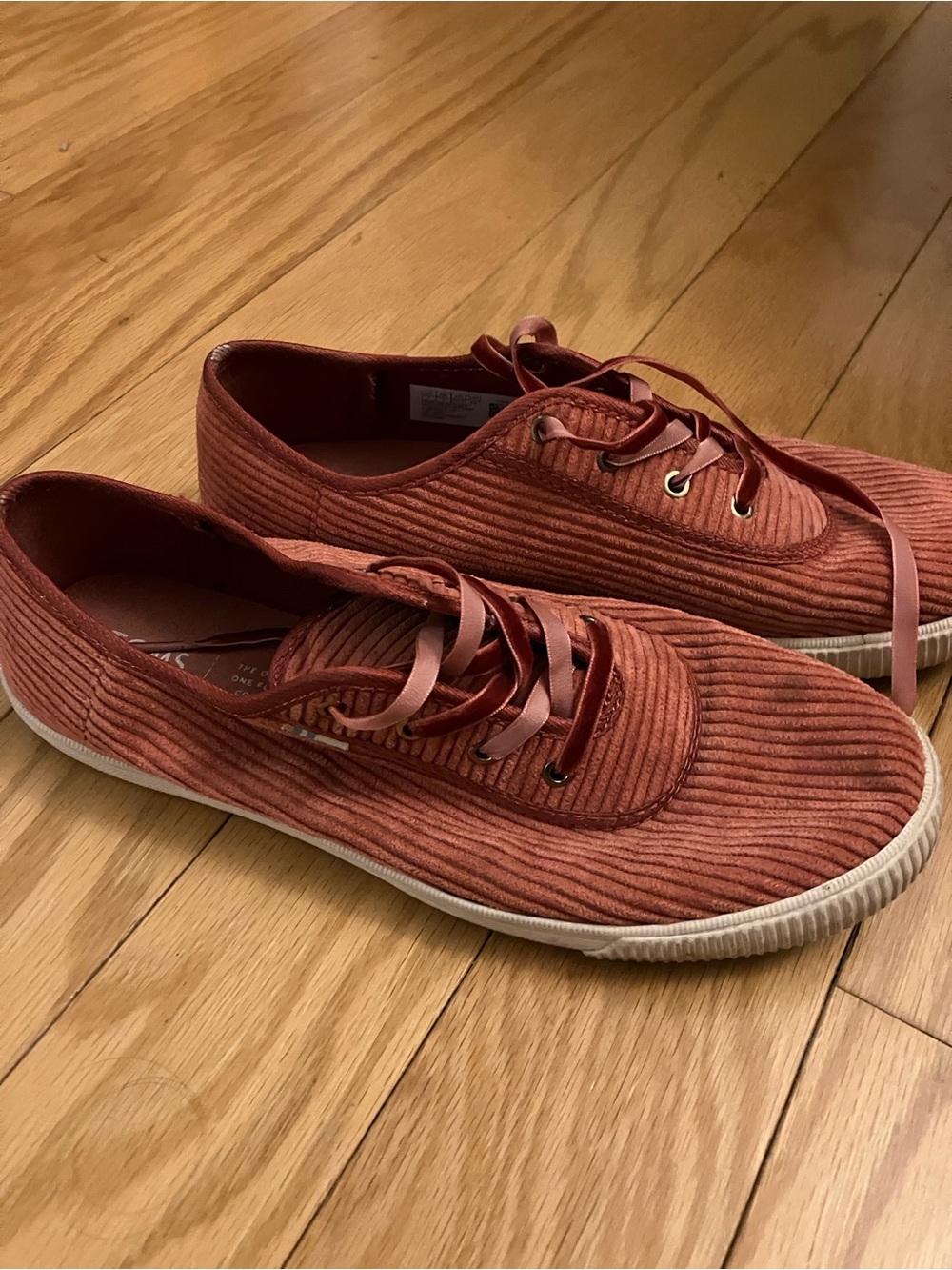 Toms Women's Corduroy Sneakers in Rust Red